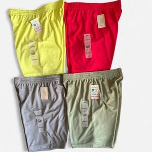 Kids Stretch Jersey Shorts - Neon Yellow, Hot Pink, Gray, Olive - Unbranded